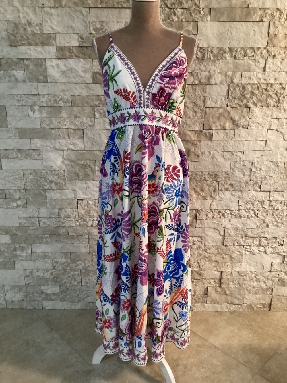 Cupshe Feather Weather Tropical Maxi Dress (NWT)